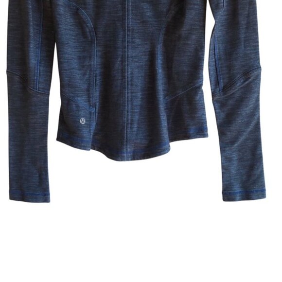 Lululemon Forme Jacket Size 4 Blue Slub Denim Limitless Blue / Black - Picture 8 of 12